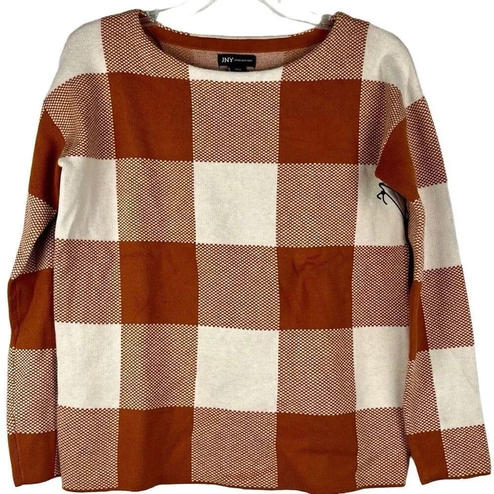 Jones New York Plaid Grigham Fall Sweater Small